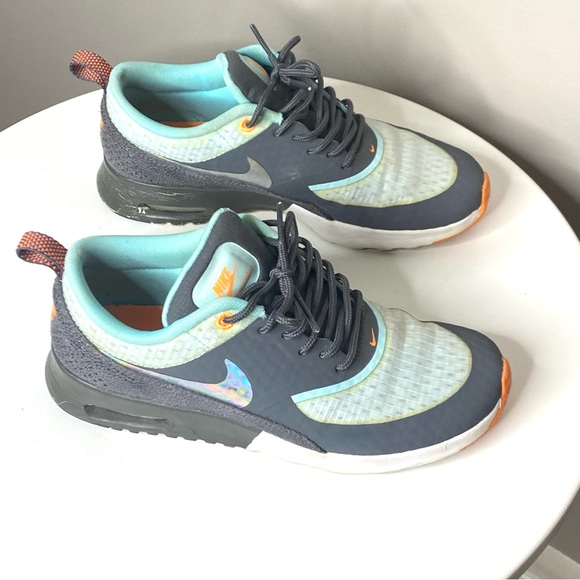 NIKE Air Max Thea Premium Holographic Silver Dark Grey Glacier Ice Women's Sz 6 - Picture 3 of 10